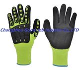 Oilfield HPPE Impact Sandy Nitrile Coating TPR Anti Impact Cut Resistant Gloves