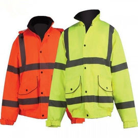 Breathable High Visibility Reflective Jacket Fleece Lined Collar Qulited Lining